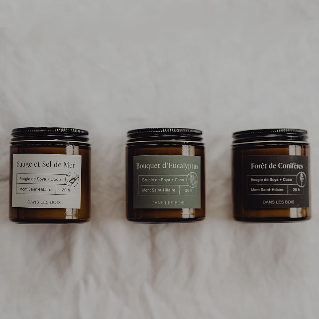 Trio of Candles - Classic and woody